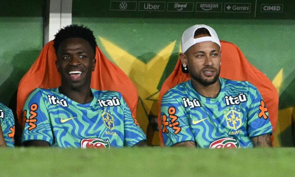 Neymar e Vini Jr. estão no topo da lista de jogadores da seleção com mais patrocinadores